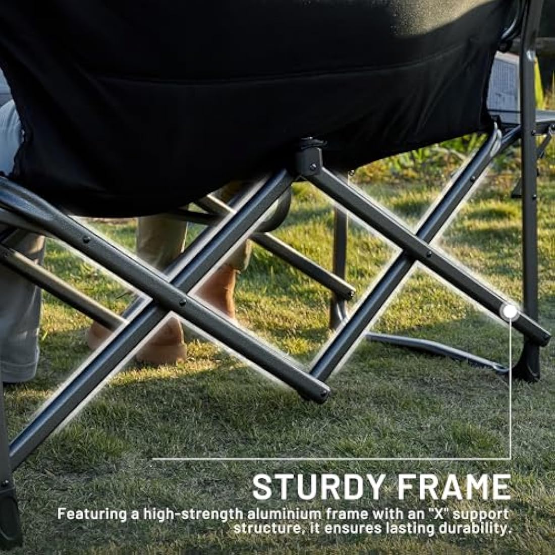 TIMBER RIDGE Double Camping Chair – Heavy Duty Folding 2 Seater Sofa