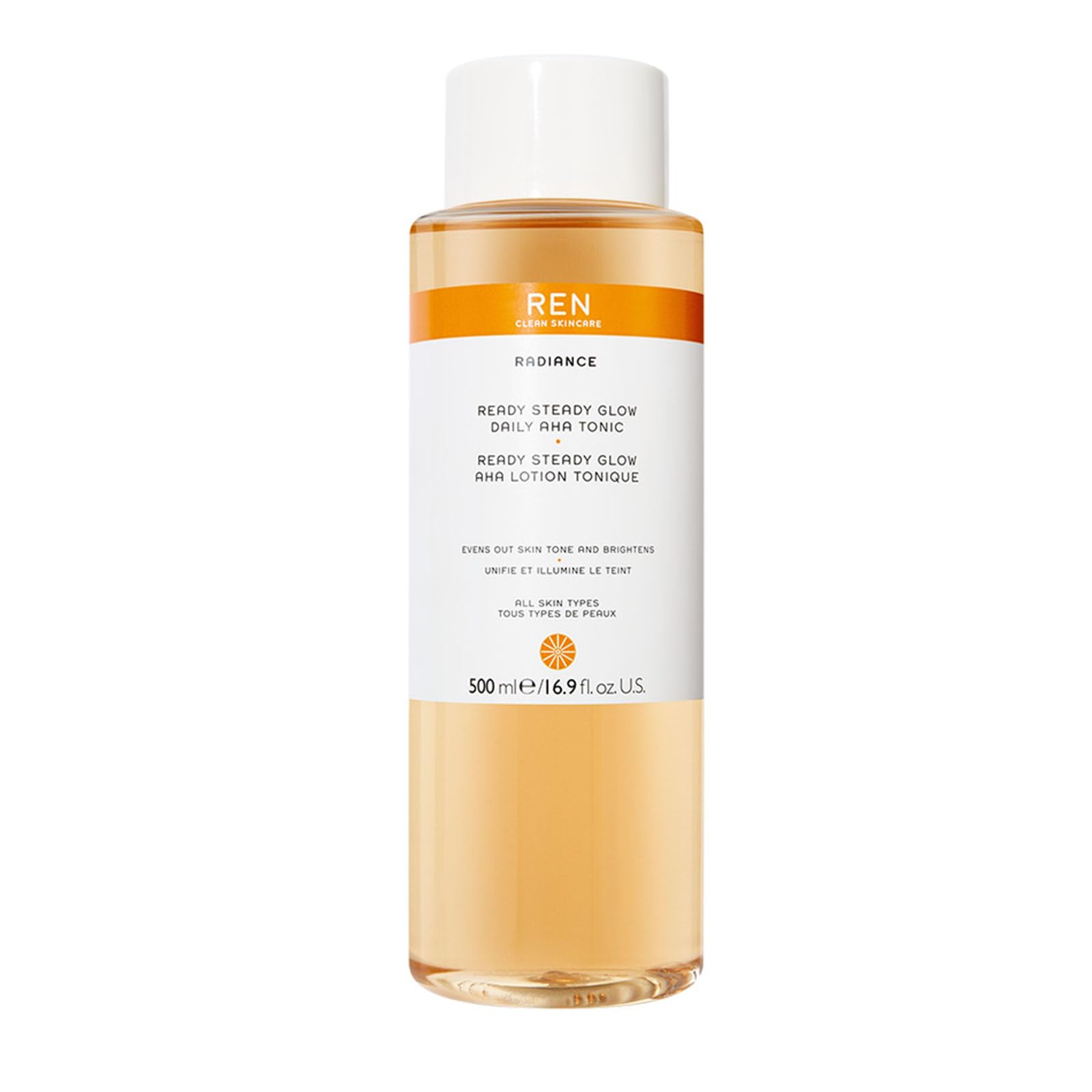 REN Ready Steady Glow Daily AHA Tonic – Brightening Exfoliating Toner 500ml