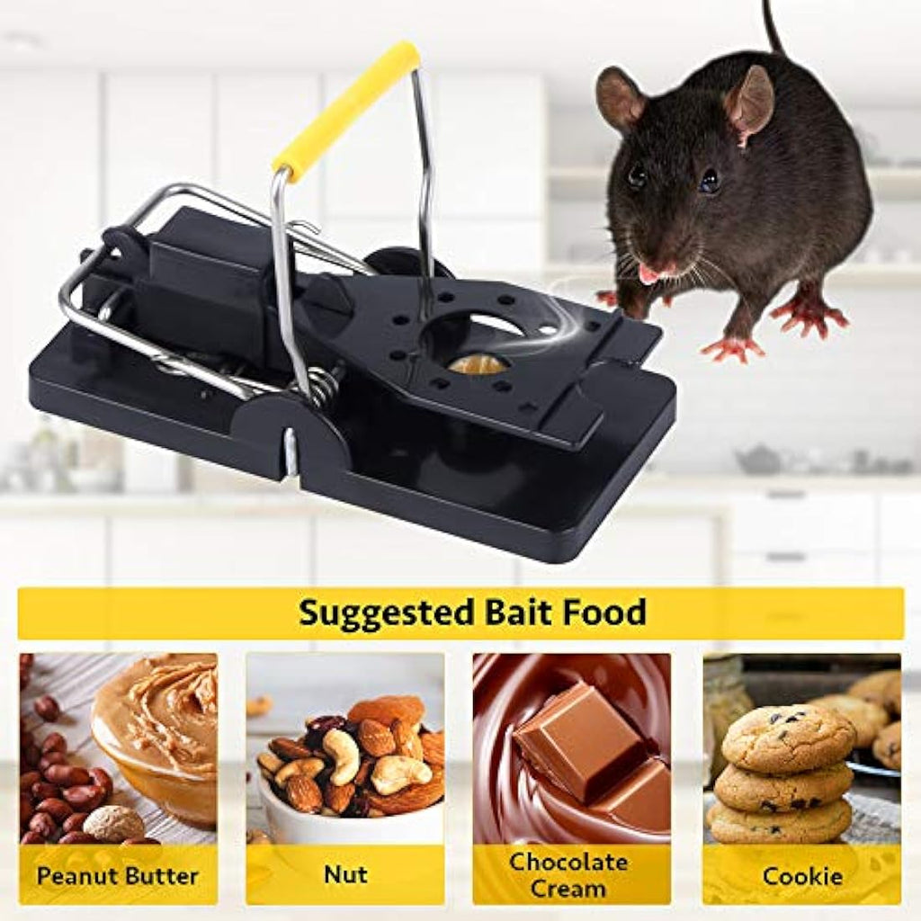Trisiki Mouse Trap | 4 Pack Heavy Duty Reusable Snap Traps for Indoors