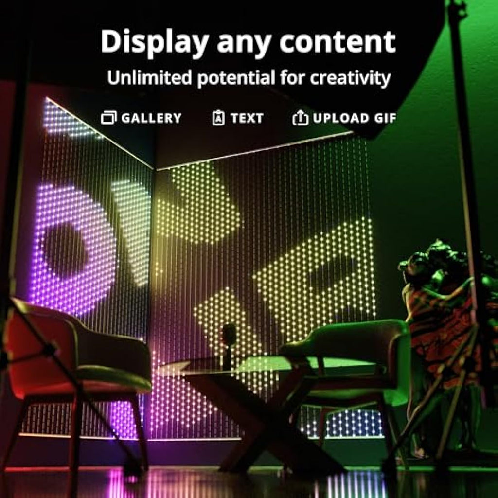 Twinkly Matrix 500 LED RGB Curtain – Smart Gaming Lights (0.5m x 2.4m)