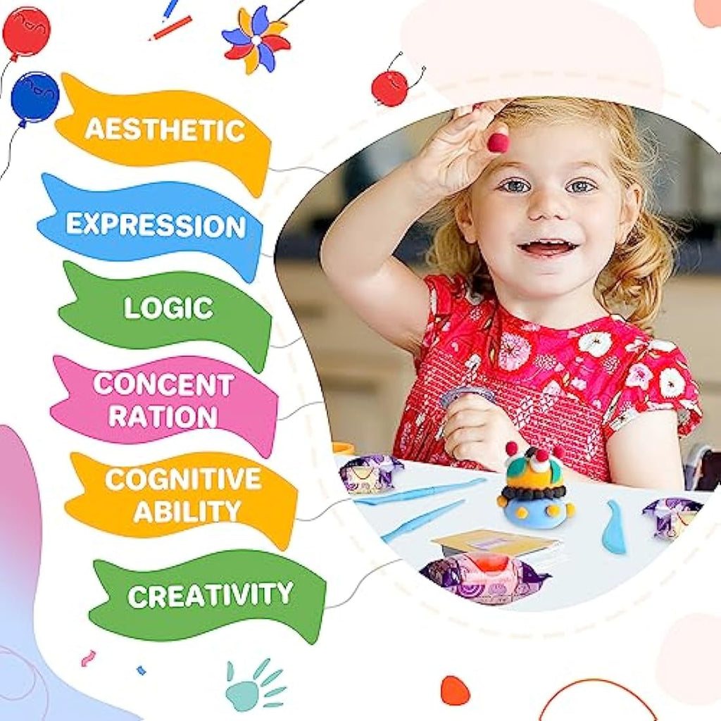 Jolof Store Air Dry Clay Kit – 42 Colors Non-Toxic Modelling Clay