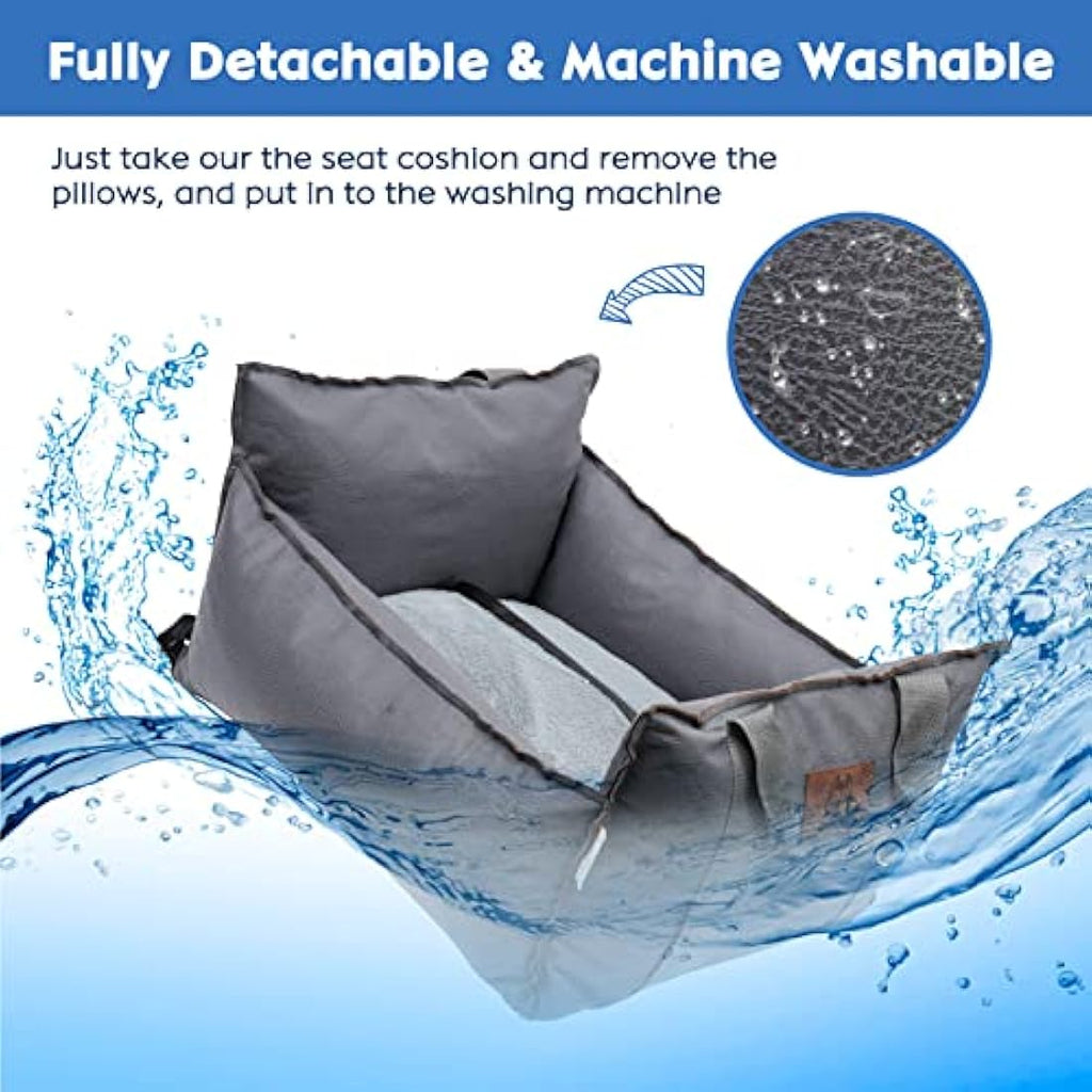 2-in-1 Dog Car Seat – Washable Waterproof Pet Booster Bed