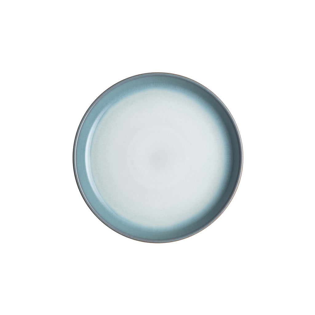 Denby Azure Haze Small Coupe Plates - Set of 4 Blue Stoneware