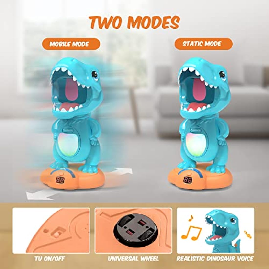 EagleStone Dinosaur Shooting Toy - Electronic Target with 2 Air Pump Guns