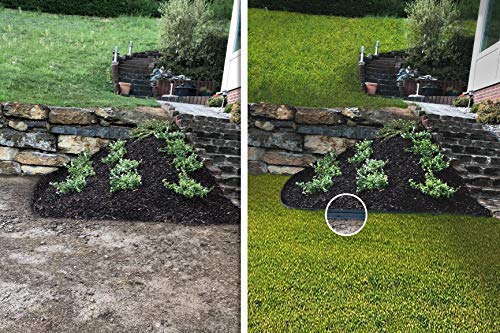 Replast Recycled Plastic Lawn Edging - 12m Garden Border (125mm x 4mm)