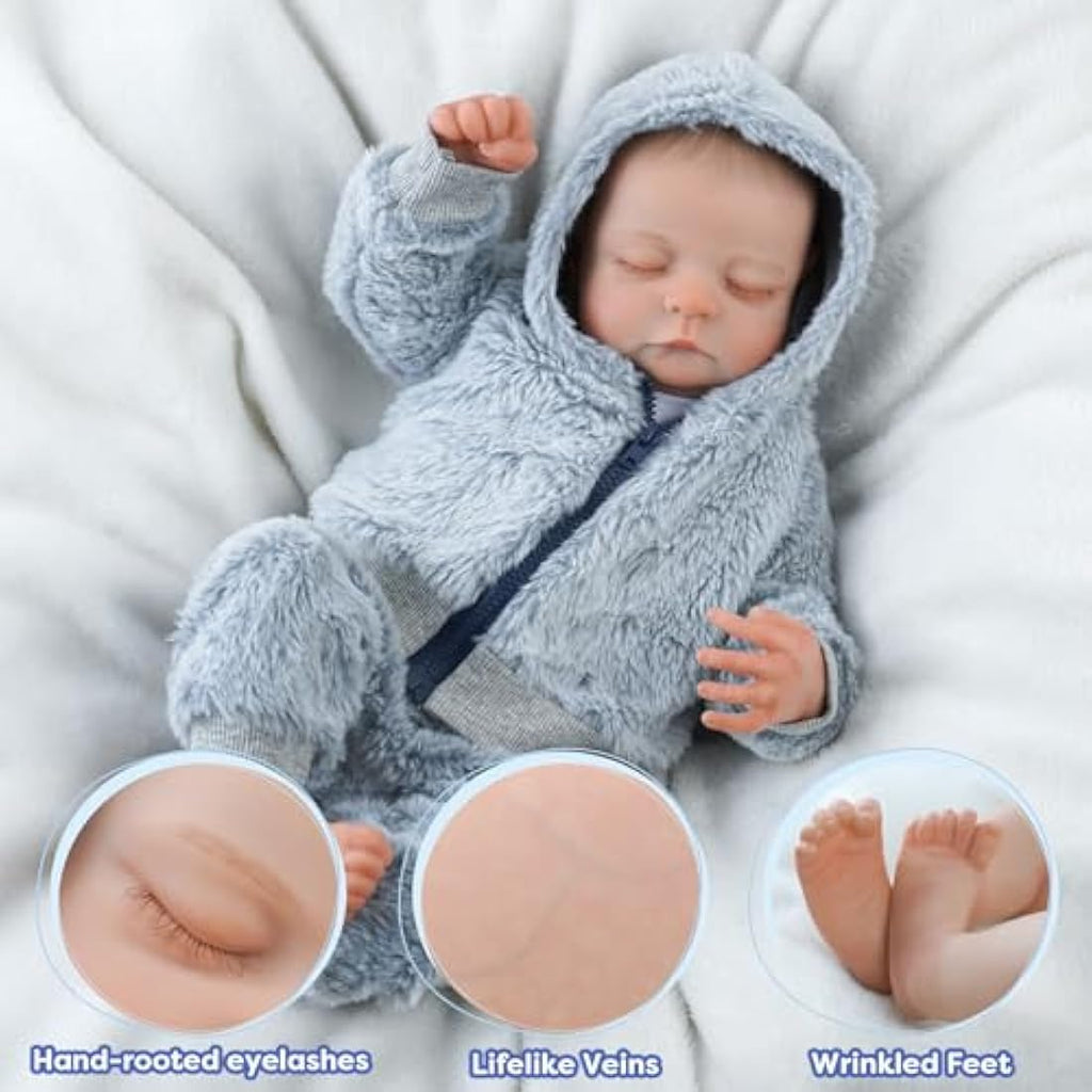 JIZHI 17 Inch Reborn Boy Doll – Lifelike Vinyl Newborn Baby Toy
