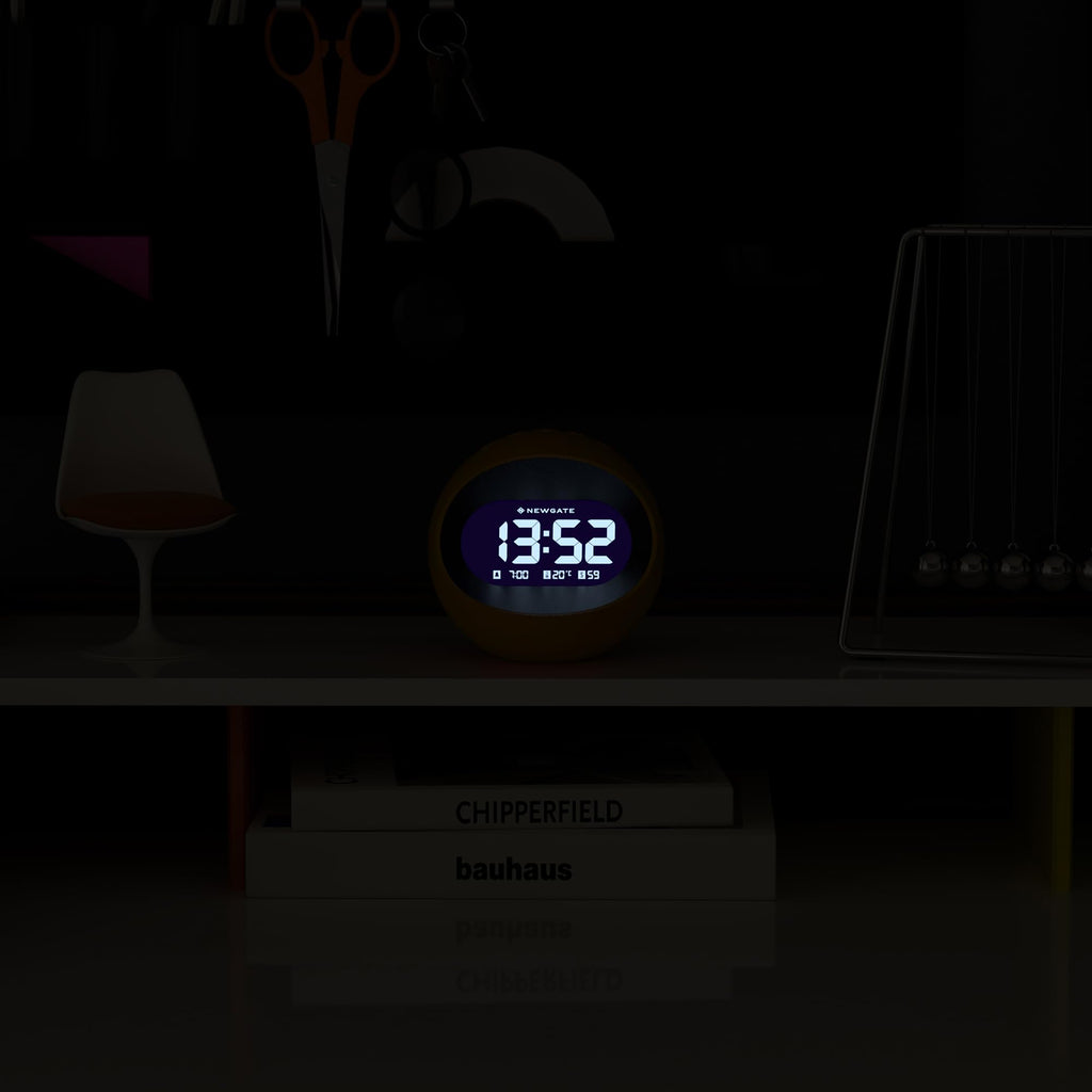 Newgate Centre of the Earth Digital Alarm Clock | LCD Display – Yellow