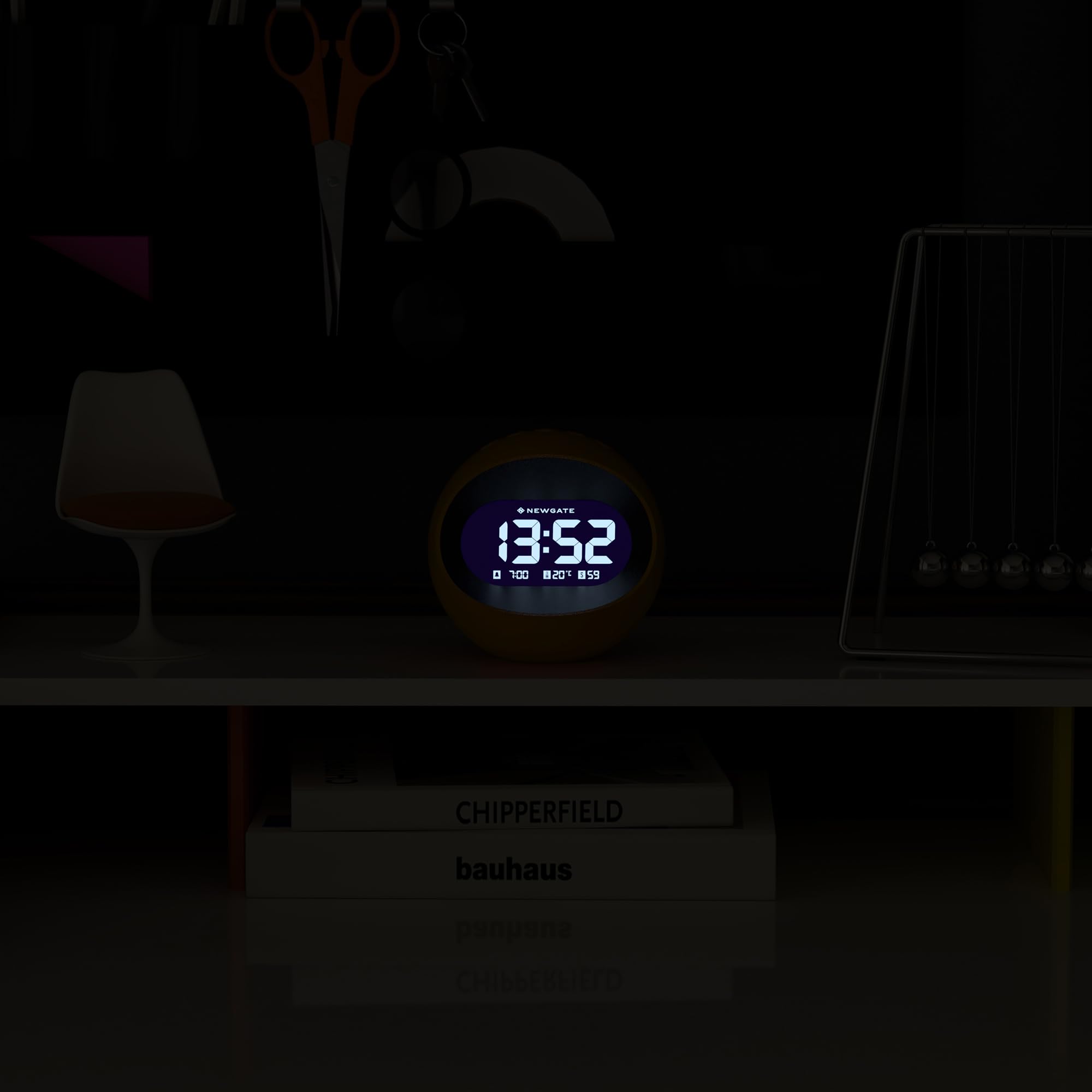 Newgate Centre of the Earth Digital Alarm Clock | LCD Display – Yellow