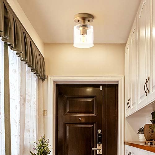 Industrial Glass Flush Mount Ceiling Light – Antique E27
