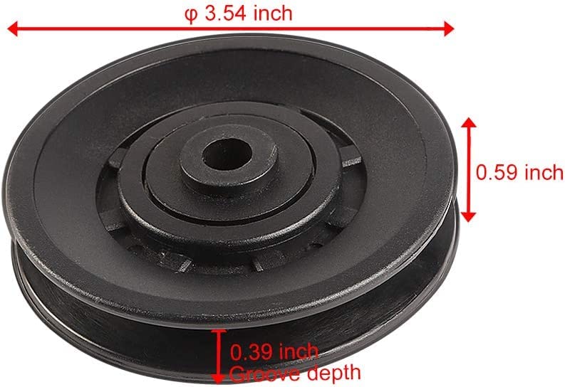 Topfinder 90mm Universal Bearing Pulley Wheel for Gym Cable Machine (12Pcs)