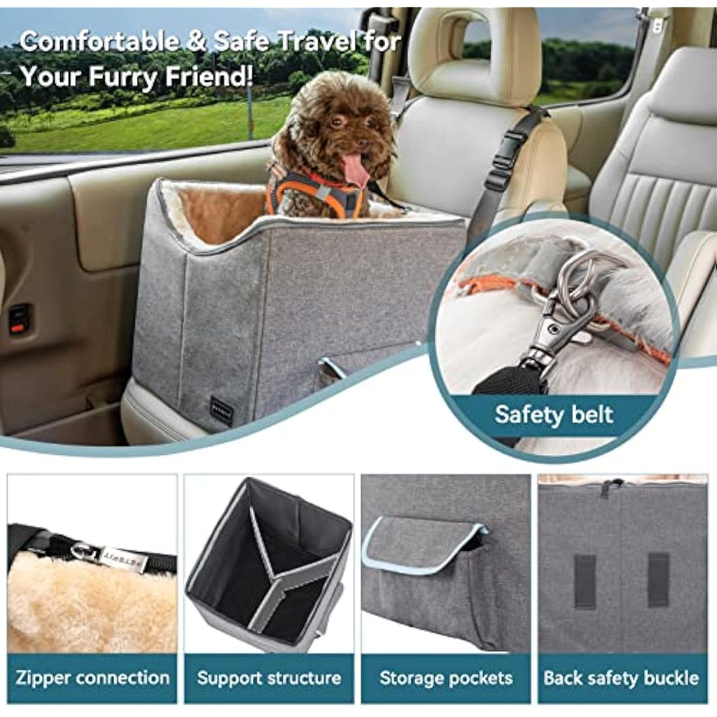 Petsfit Small Dog Booster Car Seat | Washable Portable Pet Travel Seat
