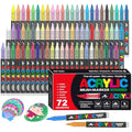 Efimeso 72 Colors Acrylic Paint Pens – Water-Based Brush Markers for Rock Art