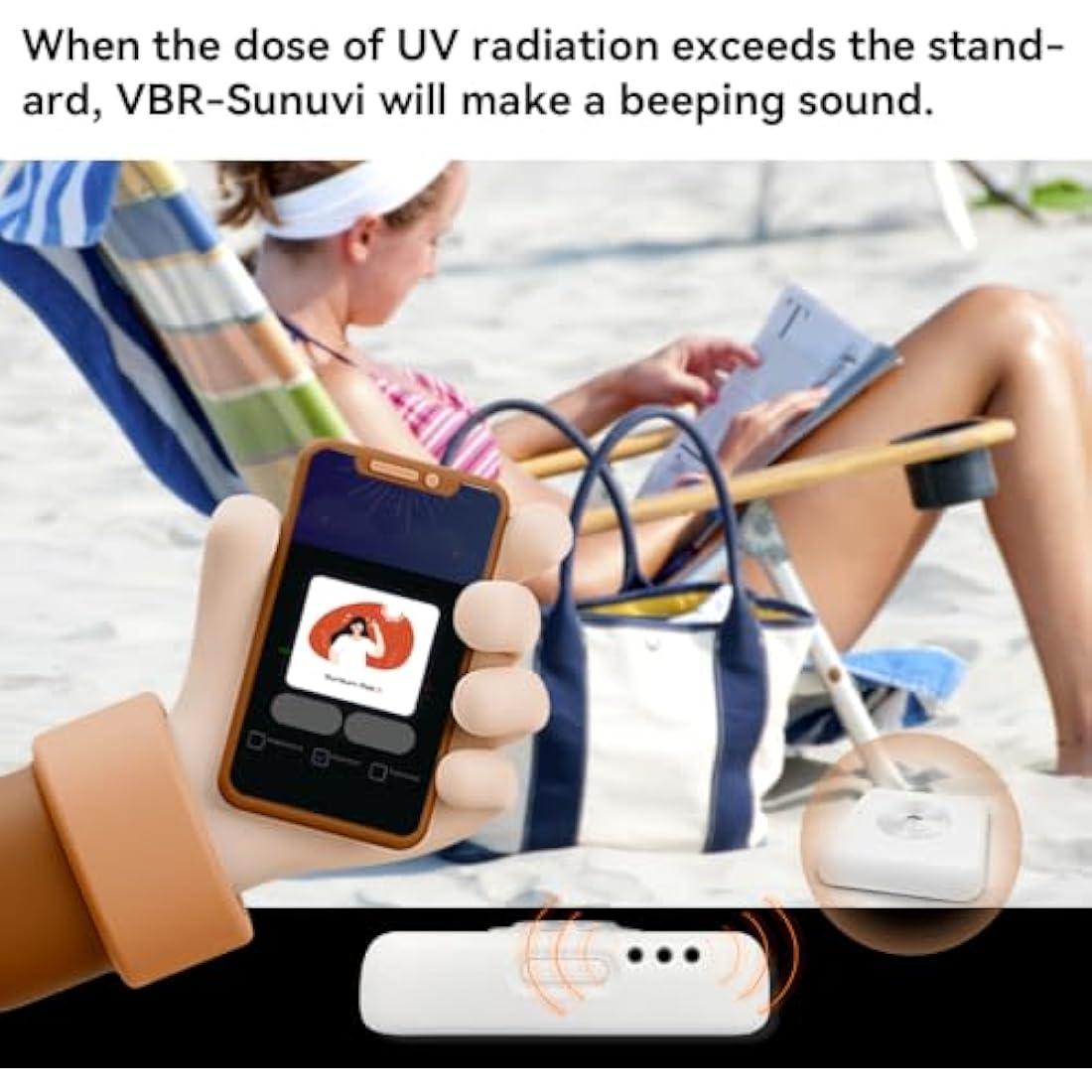 VBR Sun UV Index Meter with Sunburn Alarm and Beeping Reminder
