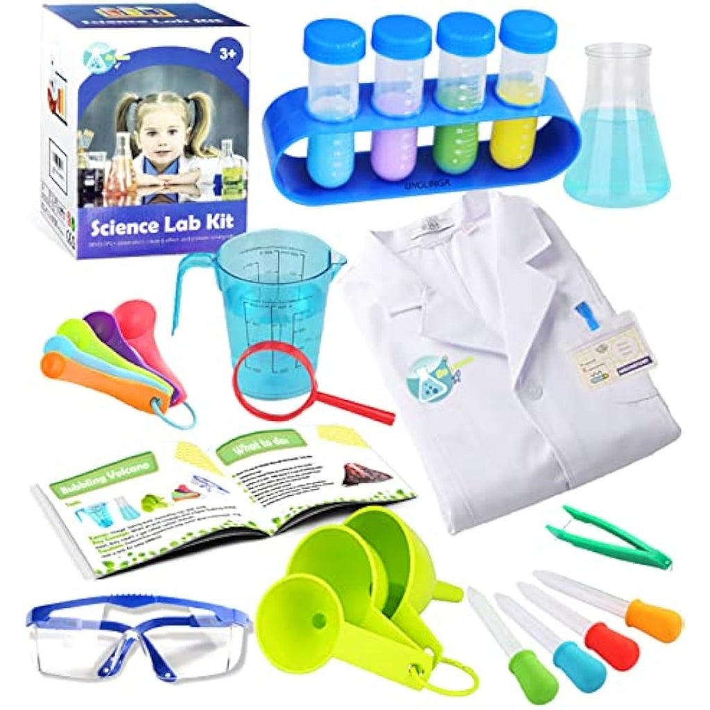 Kids Science Experiment Kit with Lab Coat & STEM Role Play Toys