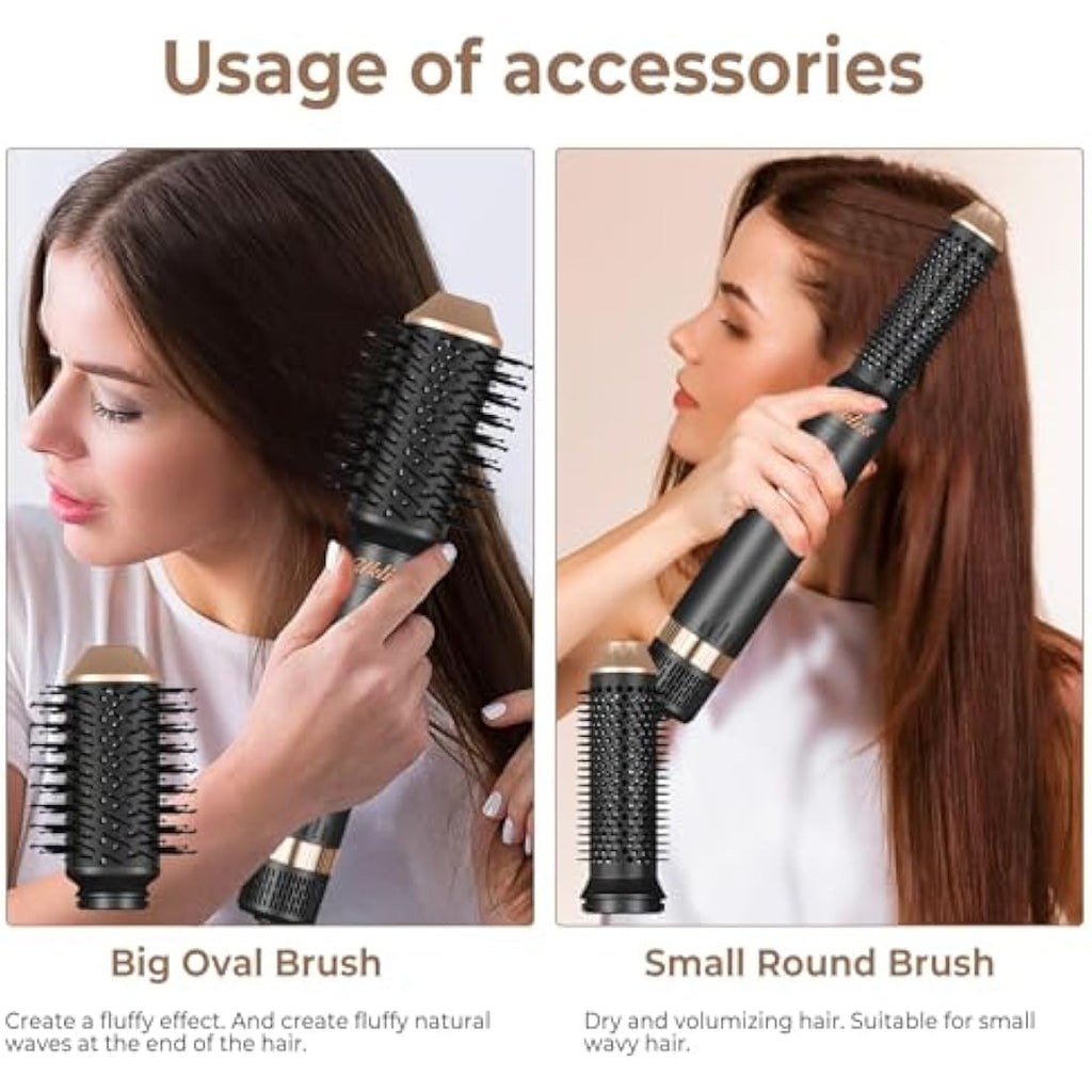 UKLISS 6-in-1 Air Styler | 1000W Ionic Hair Dryer Brush & Curler Set