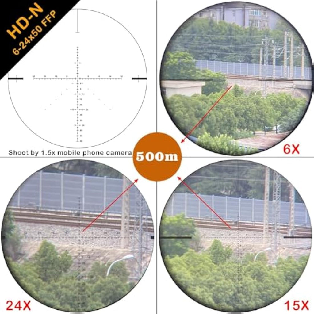 WestHunter HD-N 6-24x50 FFP Riflescope | 30mm Tube Tactical Scope