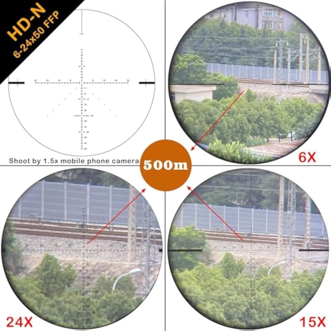 WestHunter HD-N 6-24x50 FFP Riflescope | 30mm Tube Tactical Scope