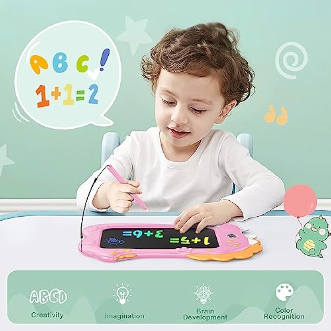 Kizmyee 8.5" LCD Writing Tablet – Dinosaur Doodle Board for Kids
