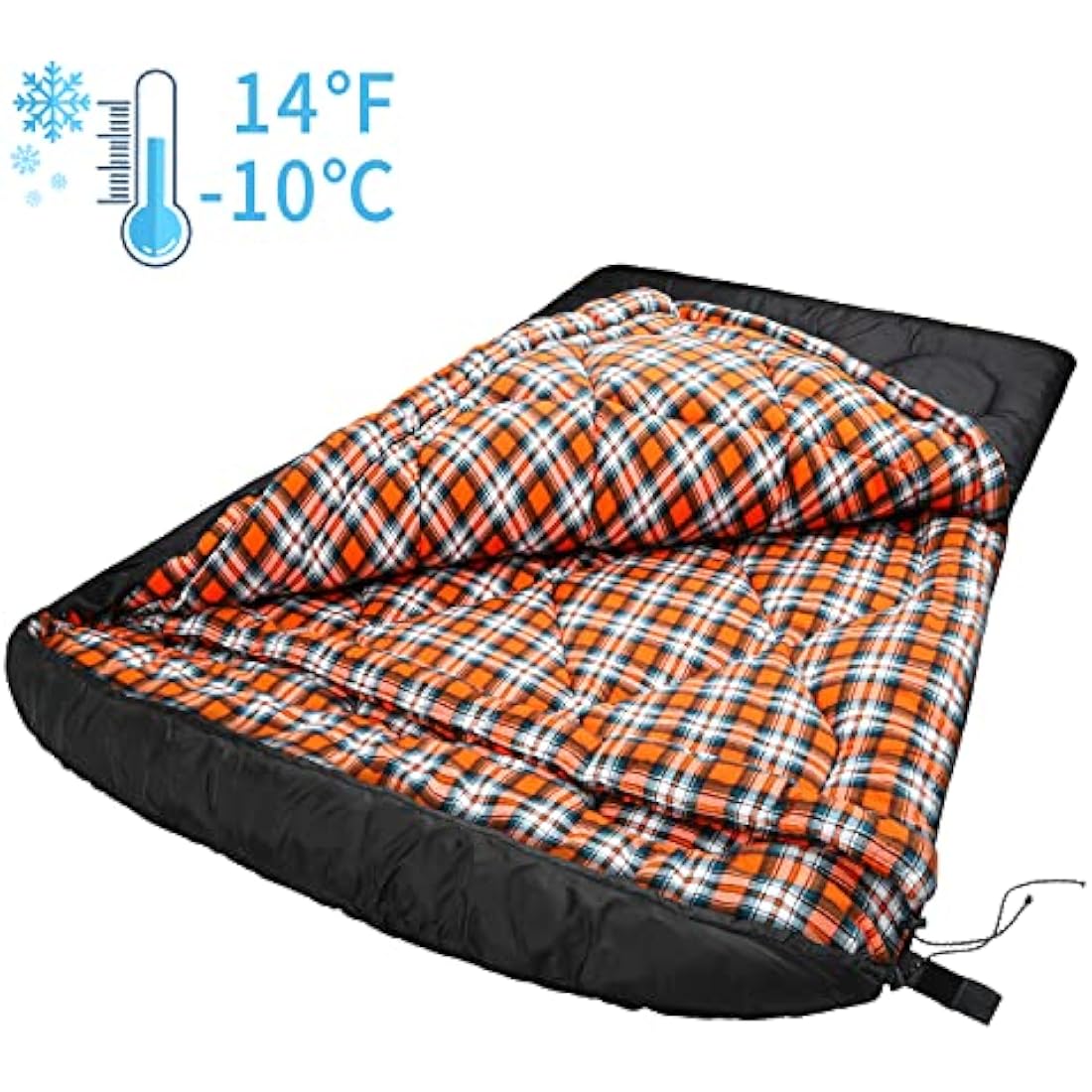 Jolof Store Double Sleeping Bag | 0 Degree Winter Queen Size Cotton Flannel
