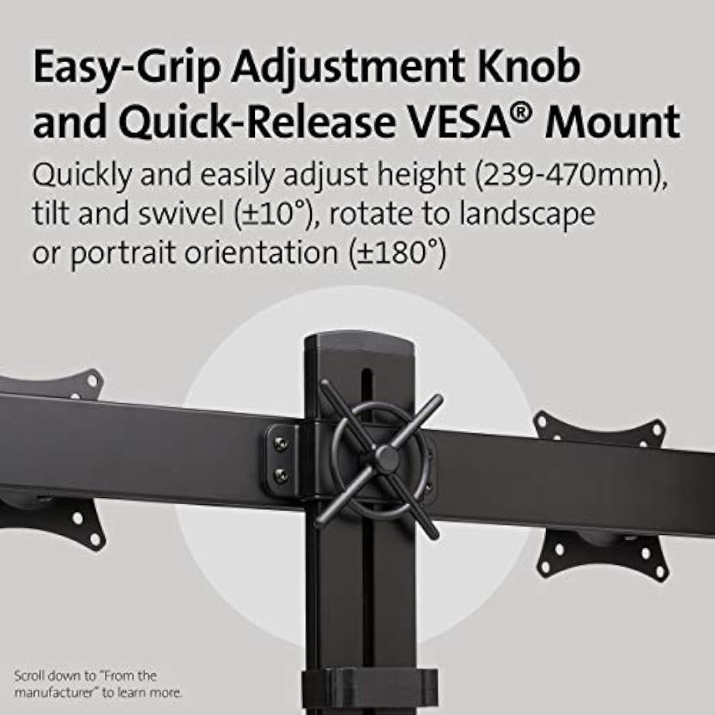 Kensington Dual Monitor Arm – SmartFit Height Adjustable VESA Mount