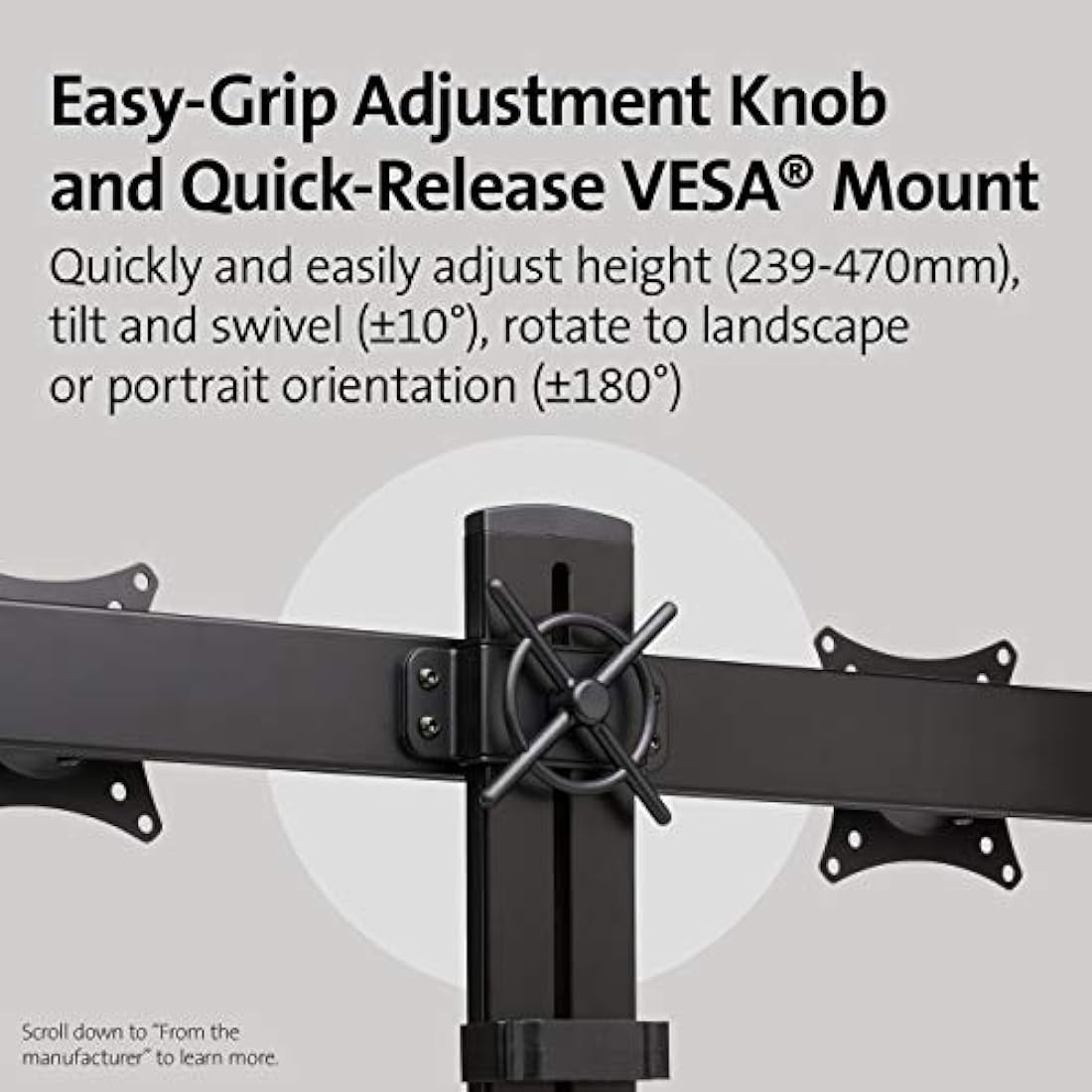 Kensington Dual Monitor Arm – SmartFit Height Adjustable VESA Mount