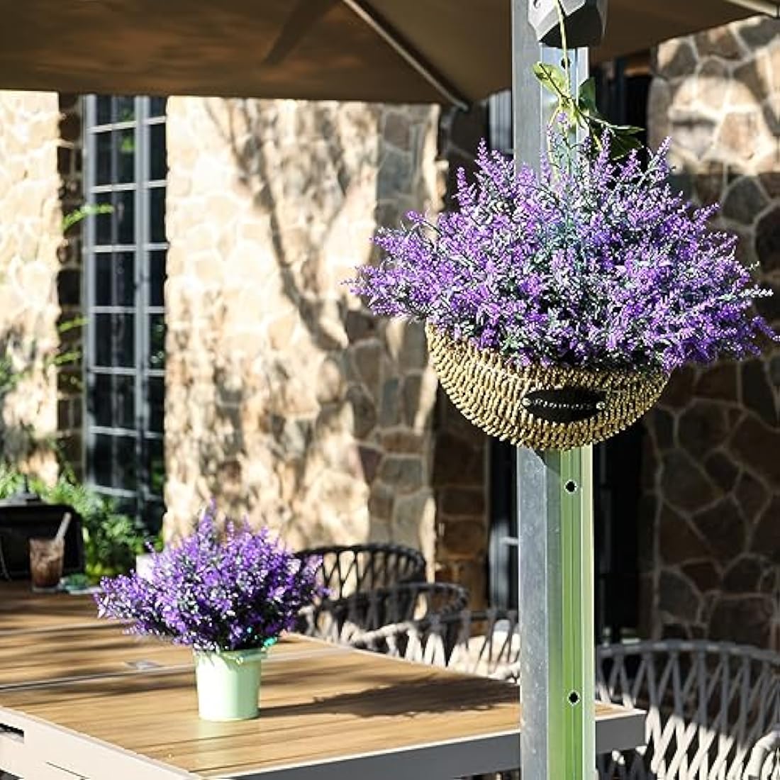 Jolof Store 20 Bundles Artificial Lavender Flowers – UV Resistant Faux Plants