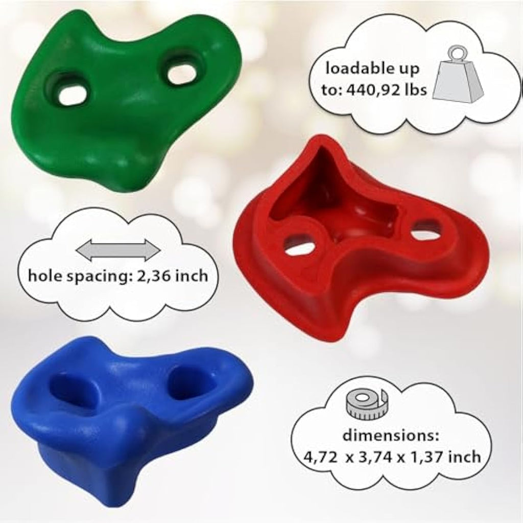 ALPIDEX Children's Climbing Holds - 30 Piece Set with Mounting Material