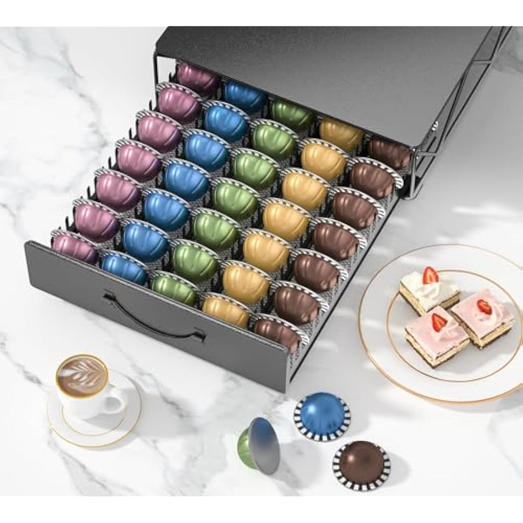 HFHOME Metal Coffee Pod Holder – Vertuo & Dolce Gusto Capsule Drawer