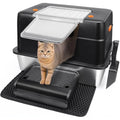 Vivifying Stainless Steel Cat Litter Box – Enclosed High-Sided Tray