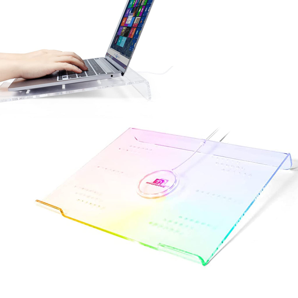 MAMBASNAKE Laptop Riser for Desk, Clear Acrylic Laptop Stand, Ergonomic Computer Stand for Laptop - image 1
