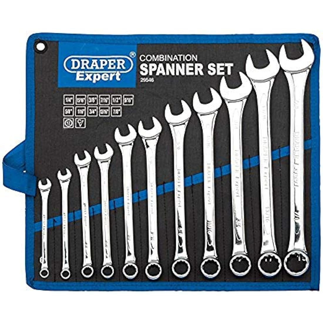 Draper Expert 11-Piece Imperial Combination Spanner Set | 1/4"-7/8"