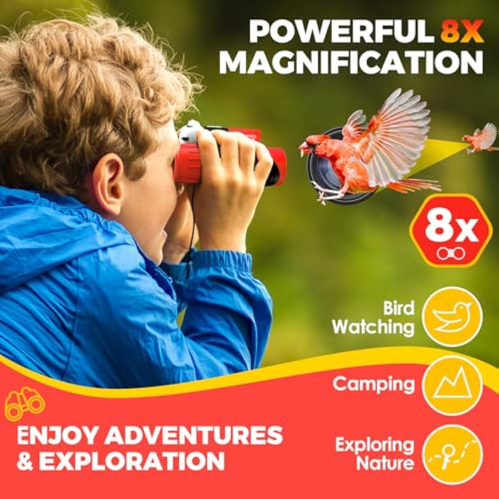 Jolof Store Kids Binoculars Set | HD Bird Watching Toys with Compass