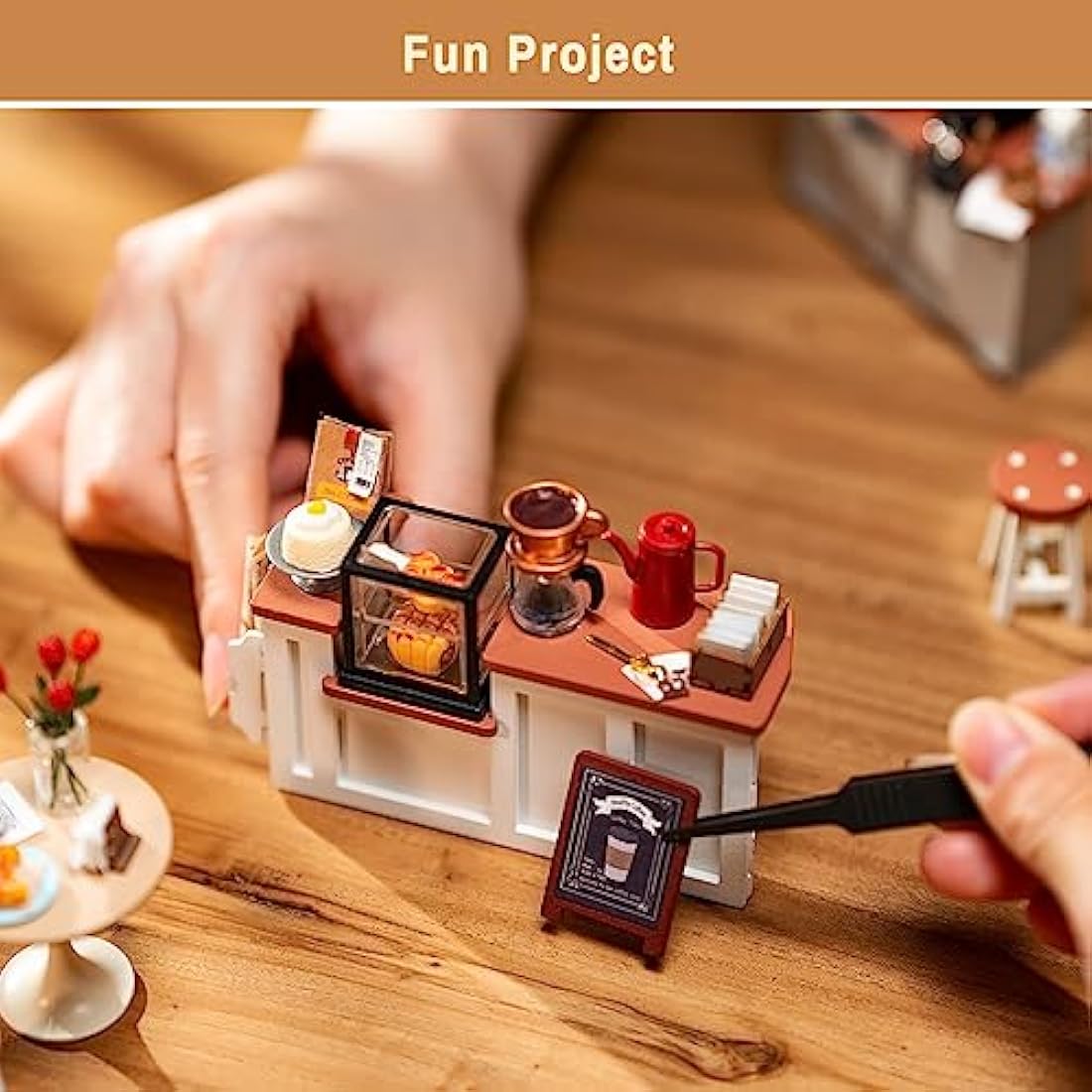 Rolife No.17 Café Shop DIY Miniature House Kit - Wooden Model Building Set