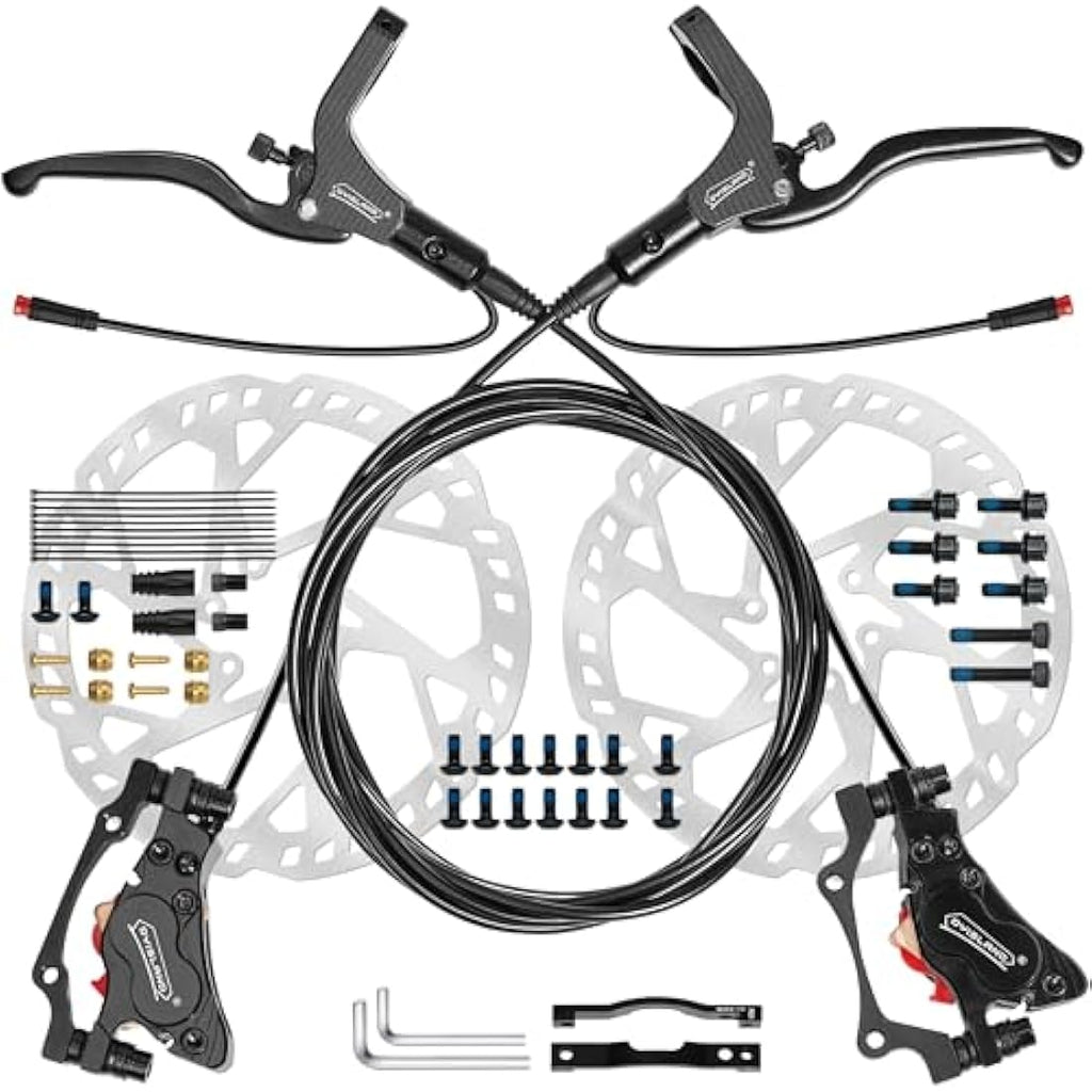 DYISLAND E-Bike Hydraulic Disc Brake Set | 4-Piston with 2.3mm Rotors