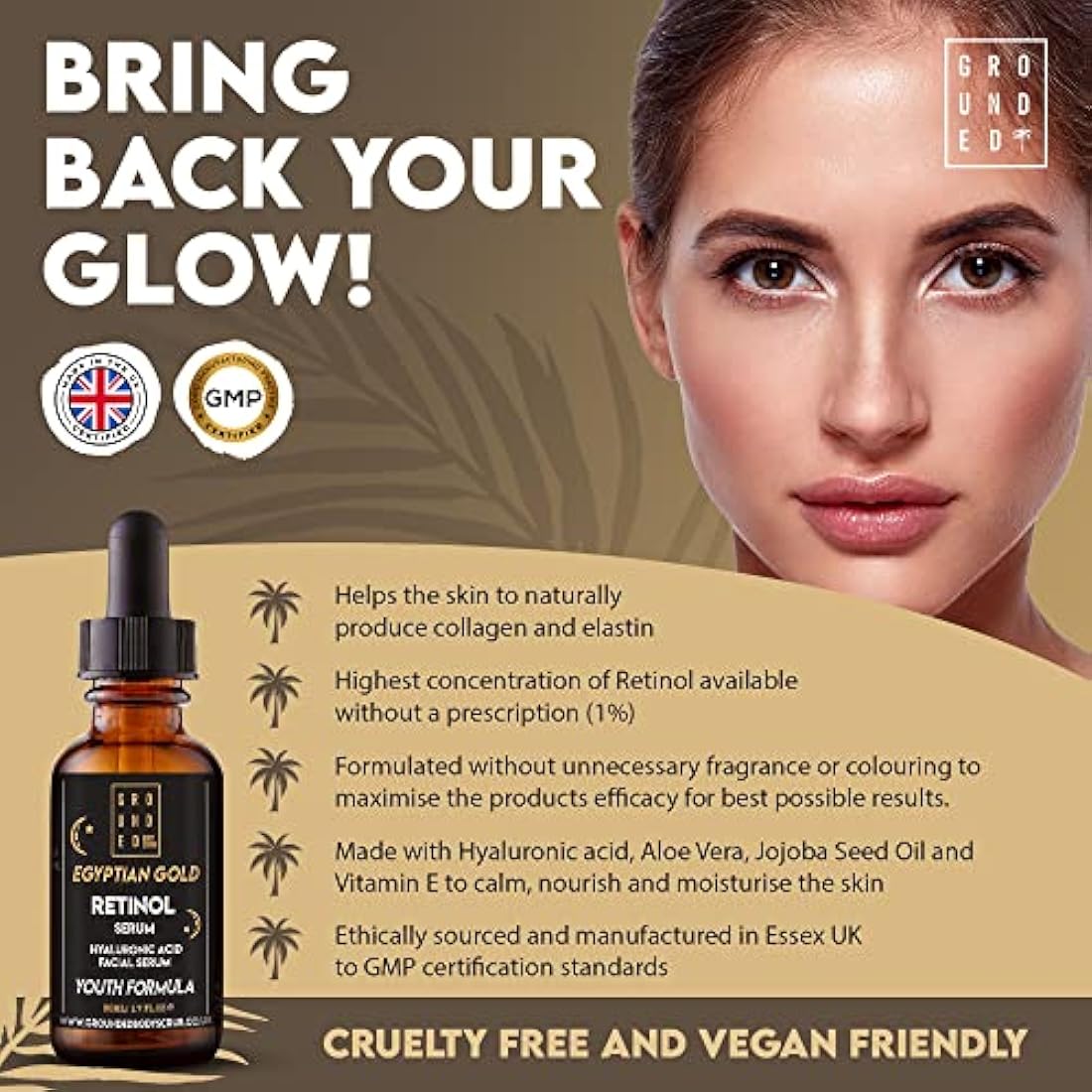 Retinol Face Serum with Hyaluronic Acid & Vitamin C - 50ml