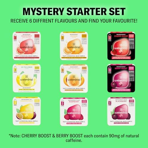 waterdrop Glass Starter Set – 600ml Borosilicate Bottle & 18 Cubes