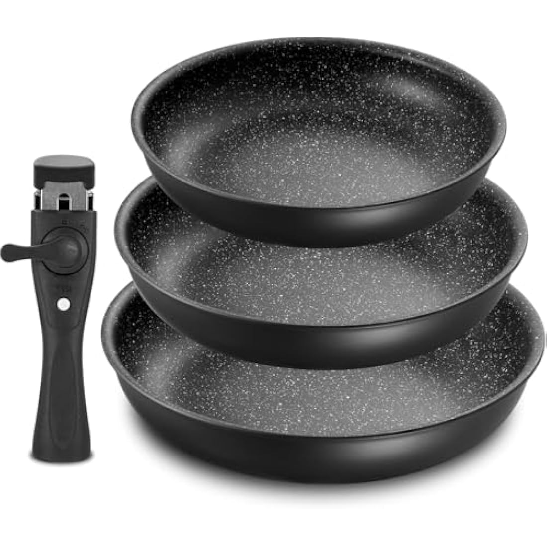 Fadware 4-Piece Non-Stick Frying Pan Set with Removable Handle