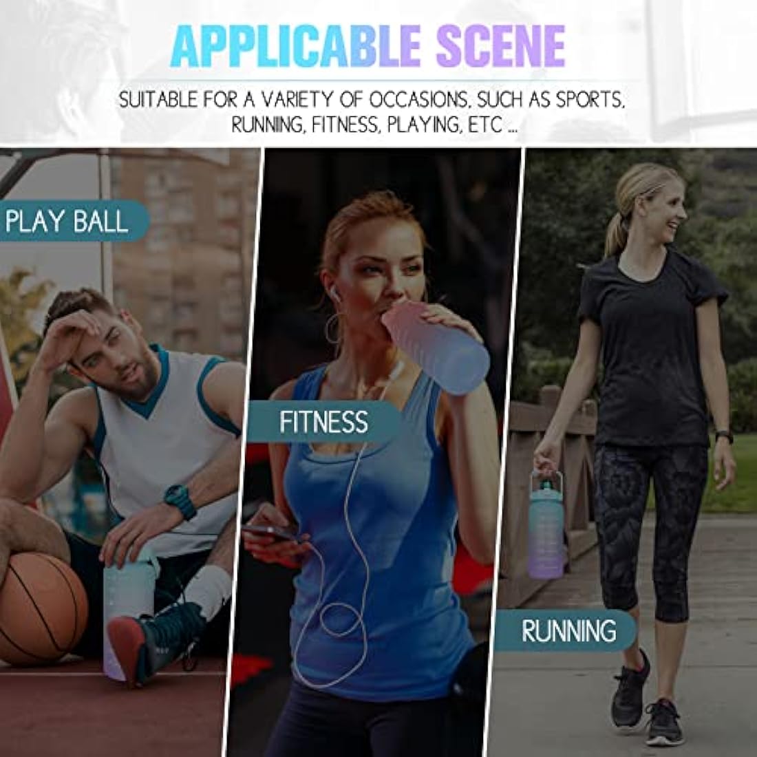 Jolof Store 2L Motivational Water Bottle | BPA Free Leakproof Sport Jug