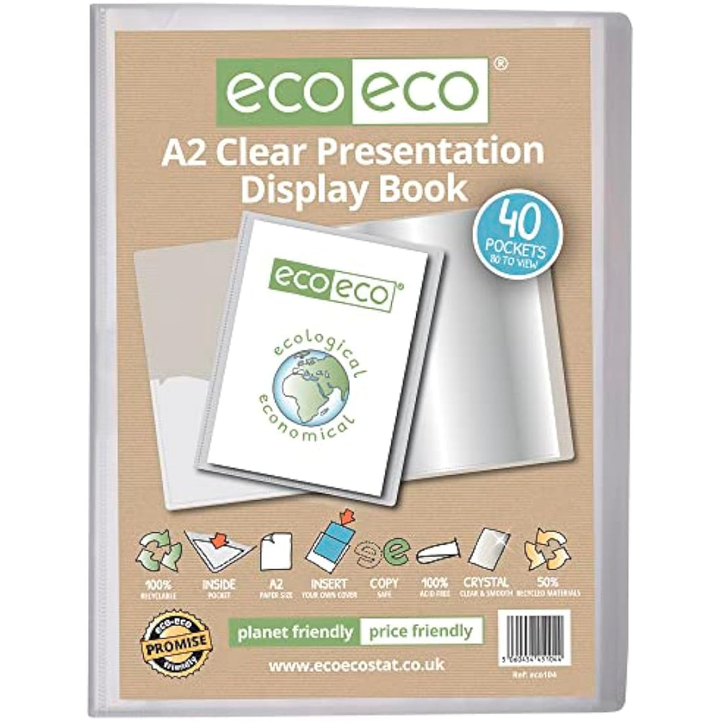 eco-eco A2 Presentation Display Book | 40 Pocket Recycled Art Folder