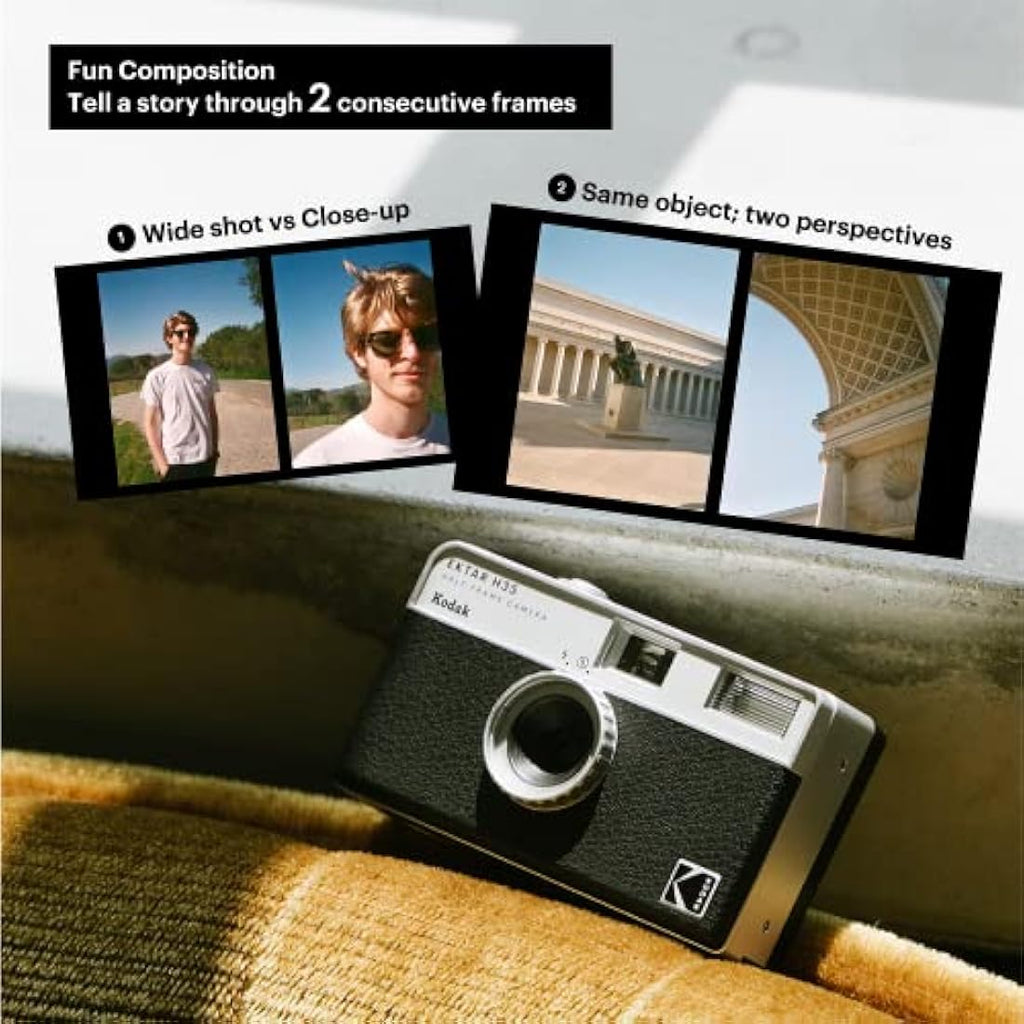 Kodak Ektar H35 Half Frame 35mm Film Camera - Reusable Point-and-Shoot (Sand)