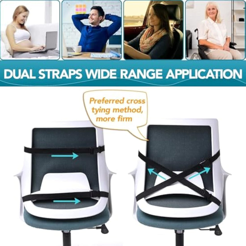 QUTOOL Memory Foam Lumbar Support Pillow | Ergonomic Back Cushion