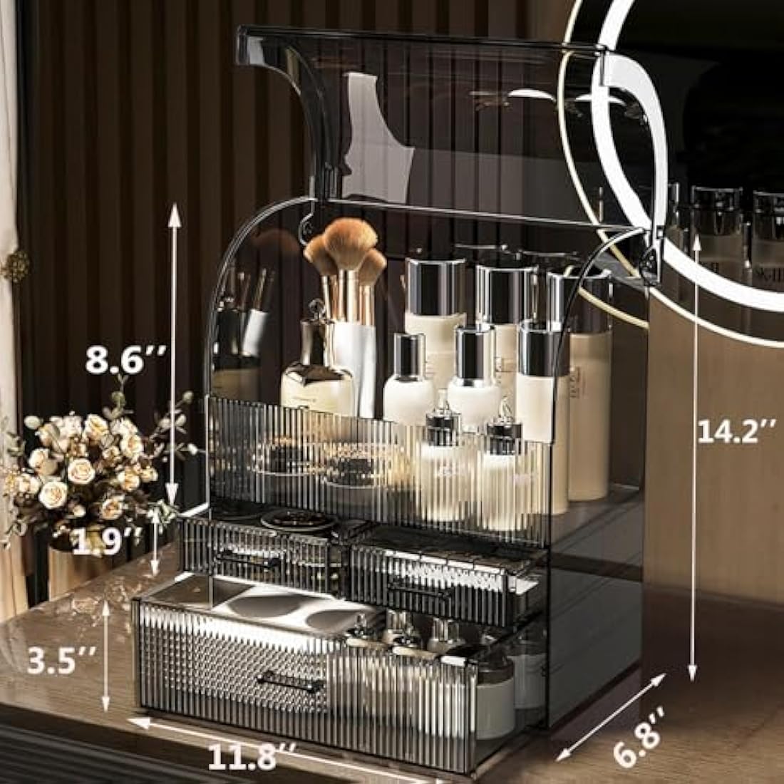 Makeup Organiser – XL Acrylic Cosmetic Storage Case