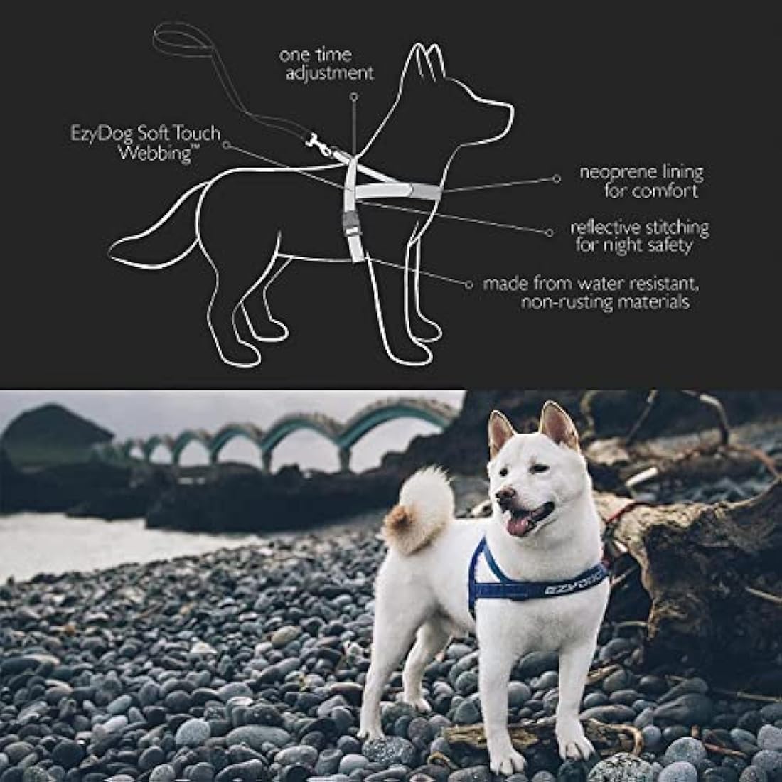 EzyDog Quick Fit No Pull Dog Harness | Reflective Corduroy - Jolof Store