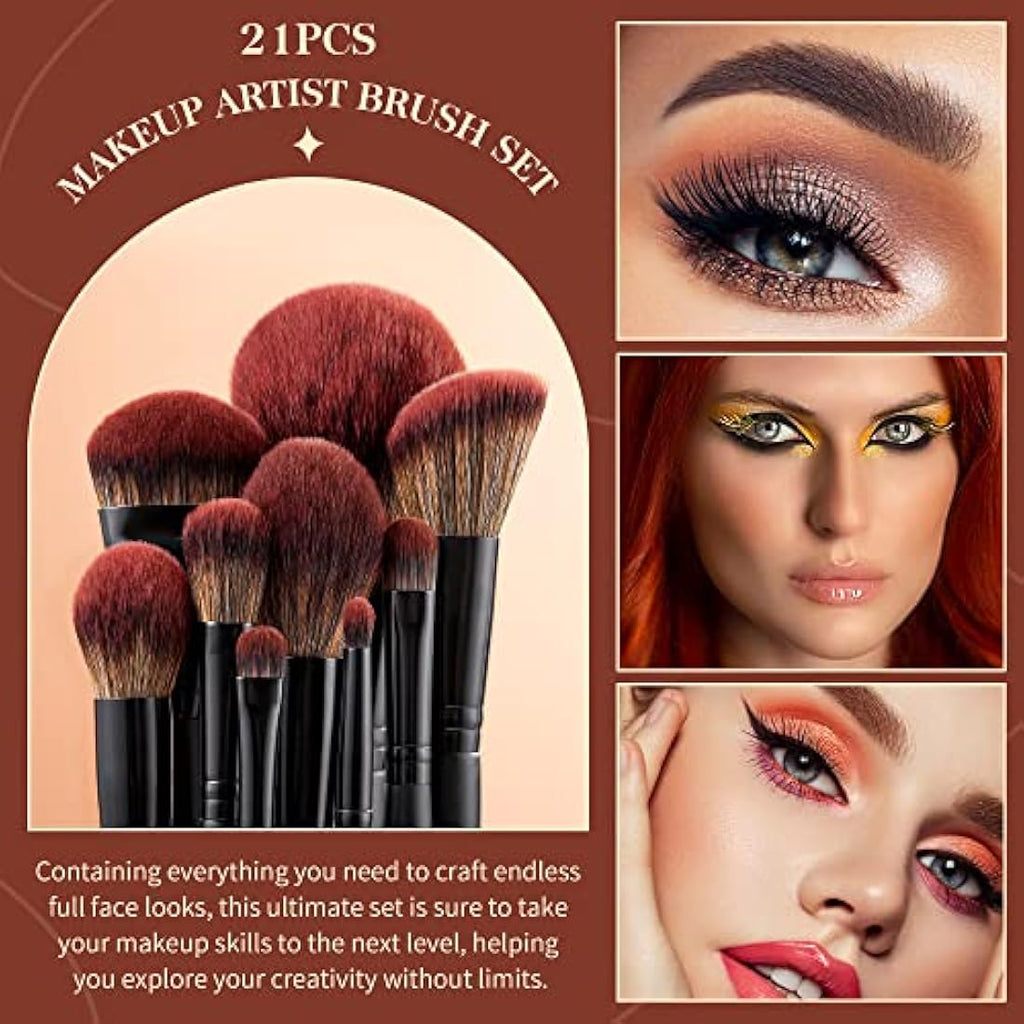 Jessup 21Pcs Professional Makeup Brushes Set | Vegan Synthetic Hair