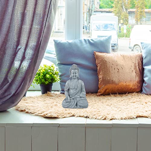 Buddha Garden Figurine – 30cm Weatherproof Grey Ornament