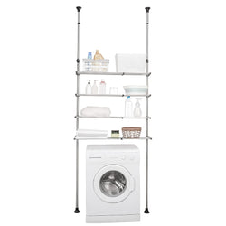 BAOYOUNI 4-Tier Over Toilet Storage Rack – Expandable Tension Shelf