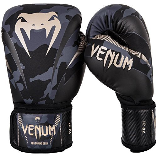 Venum Impact Boxing Gloves – 12 Oz Triple Density Foam – Dark Camo