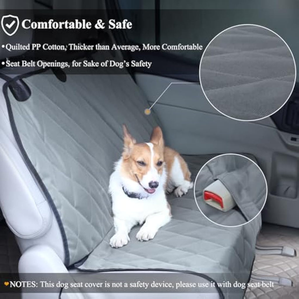 VIVAGLORY Dog Backseat Cover | Anti-Slip Waterproof Car Protector, Grey, L