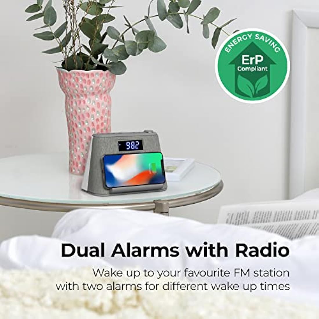 i-box Bedside Alarm Clock | Wireless Charger, Bluetooth Speaker & Night Light