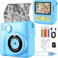 YKSLEMON Kids Instant Print Camera - 1080P Digital Camera with 32GB SD - Blue